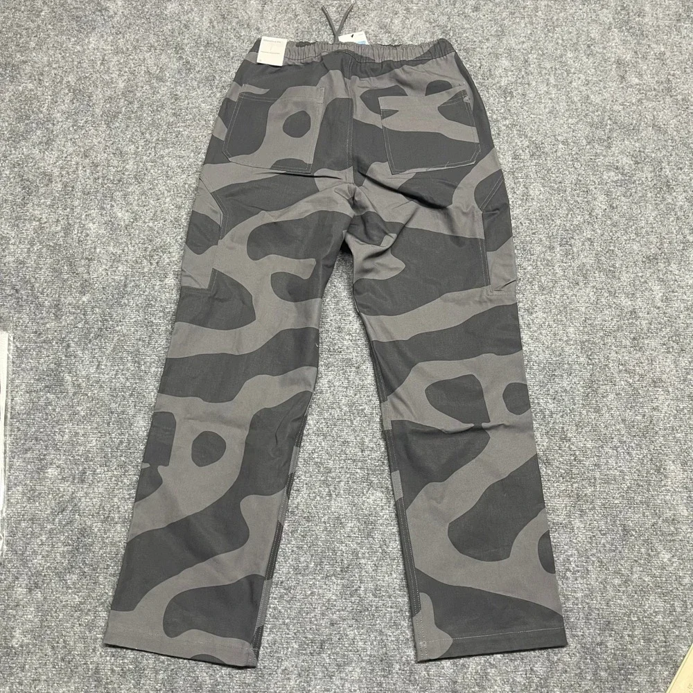 Jordan Pants Mens Medium Charcoal Gray Camo Essentials Cargo Drawstrings Outdoor